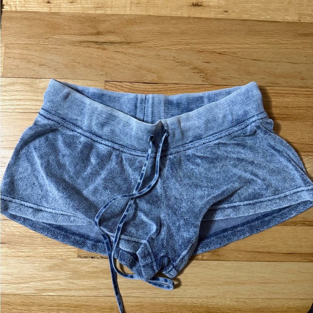 Hard Tail Terry Washed Denim Blue low rise Shorts